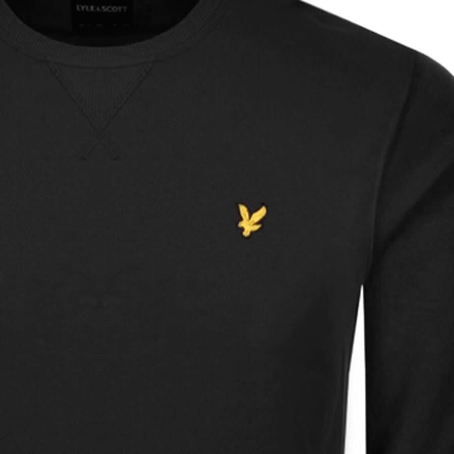 Lyle and scott black crew neck jumper shop